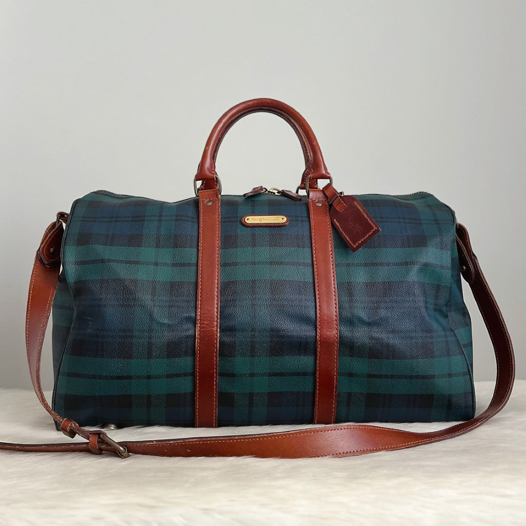 Ralph Lauren Polo Signature Check Print Travel Bag