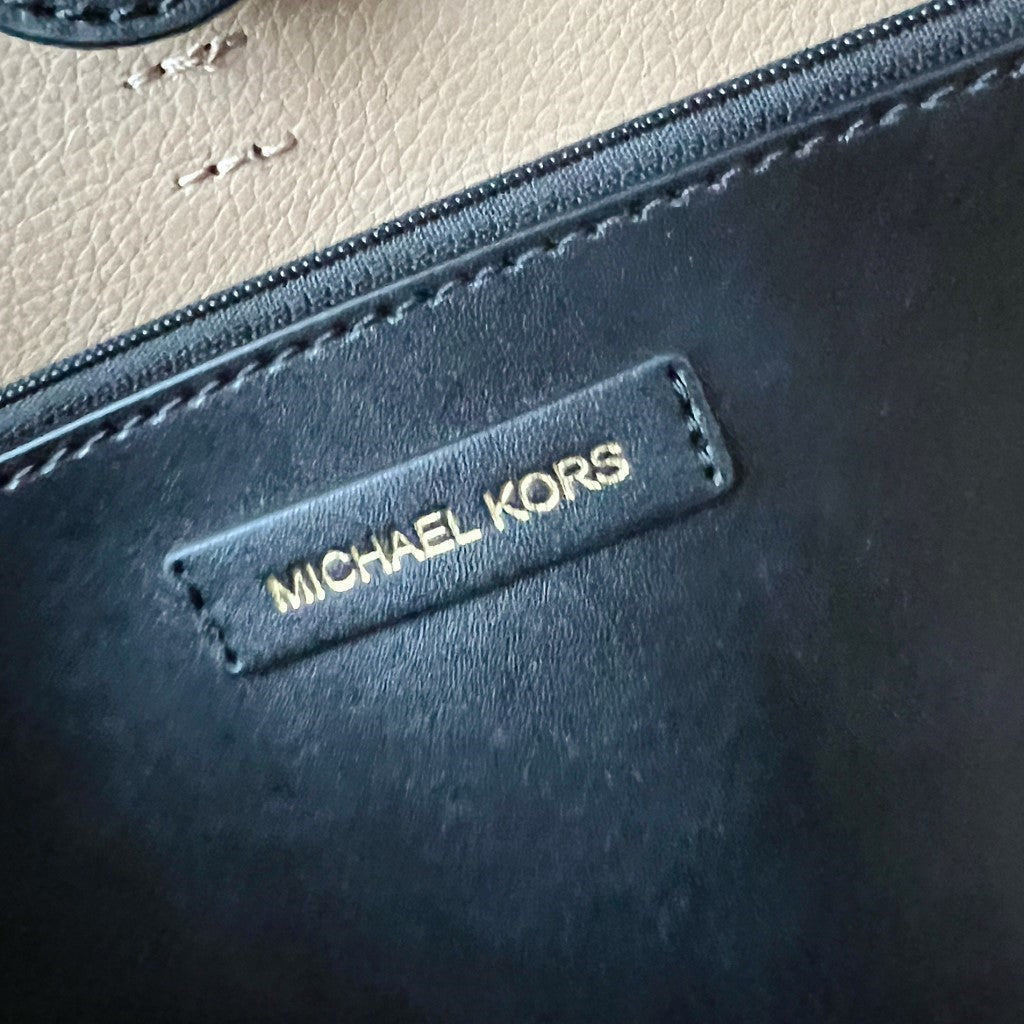 Michael Kors Black Leather MK Logo Detail Career Shoulder Bag Like New