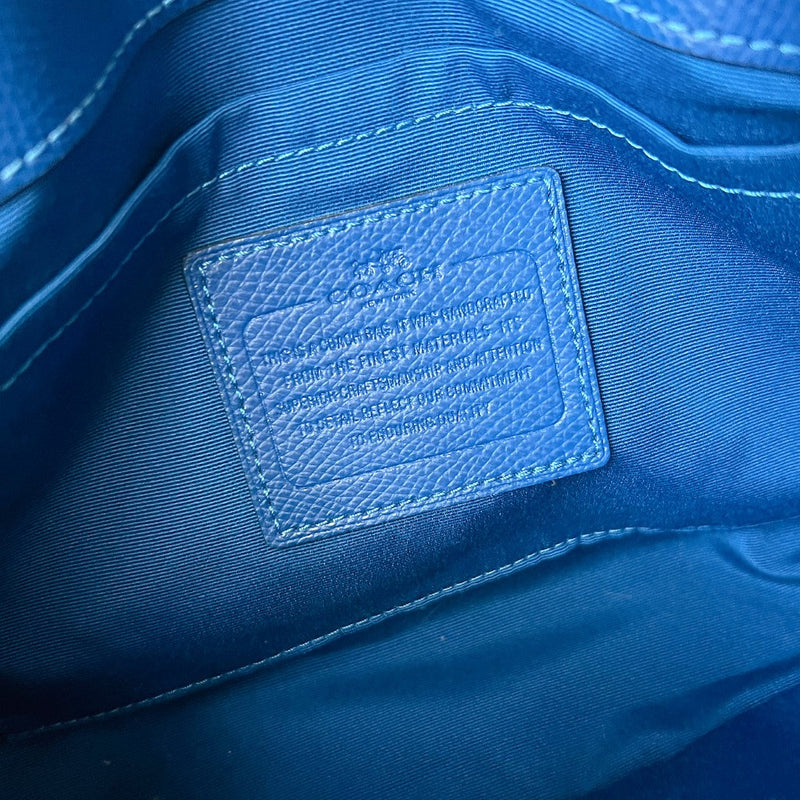 Coach Blue Leather Triple Compartment 2 Way Shoulder Bag Excellent