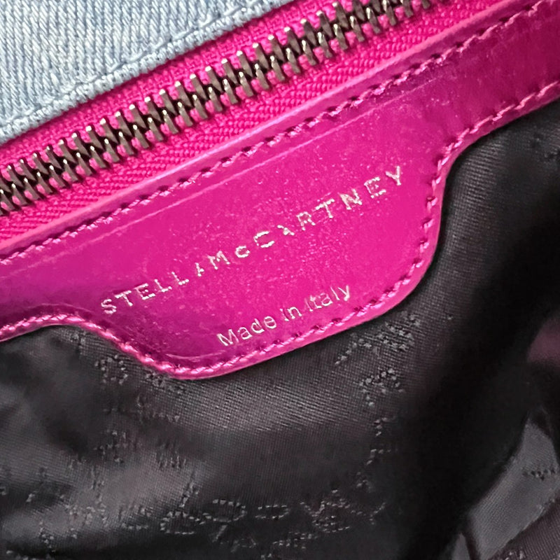 Stella McCartney Metallic Fuchsia Edge Denim Signature Falabella Shoulder Bag Excellent
