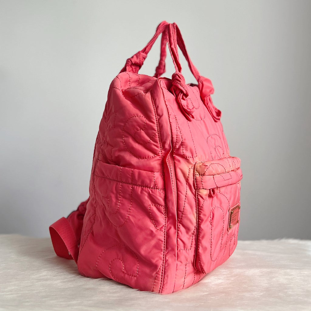 Marc Jacobs Strawberry Front Logo Quilted Backpack