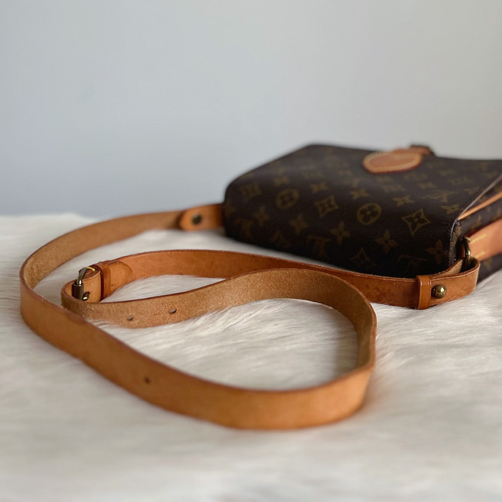 Louis Vuitton Signature Monogram Cartouchiere MM Crossbody Shoulder Bag