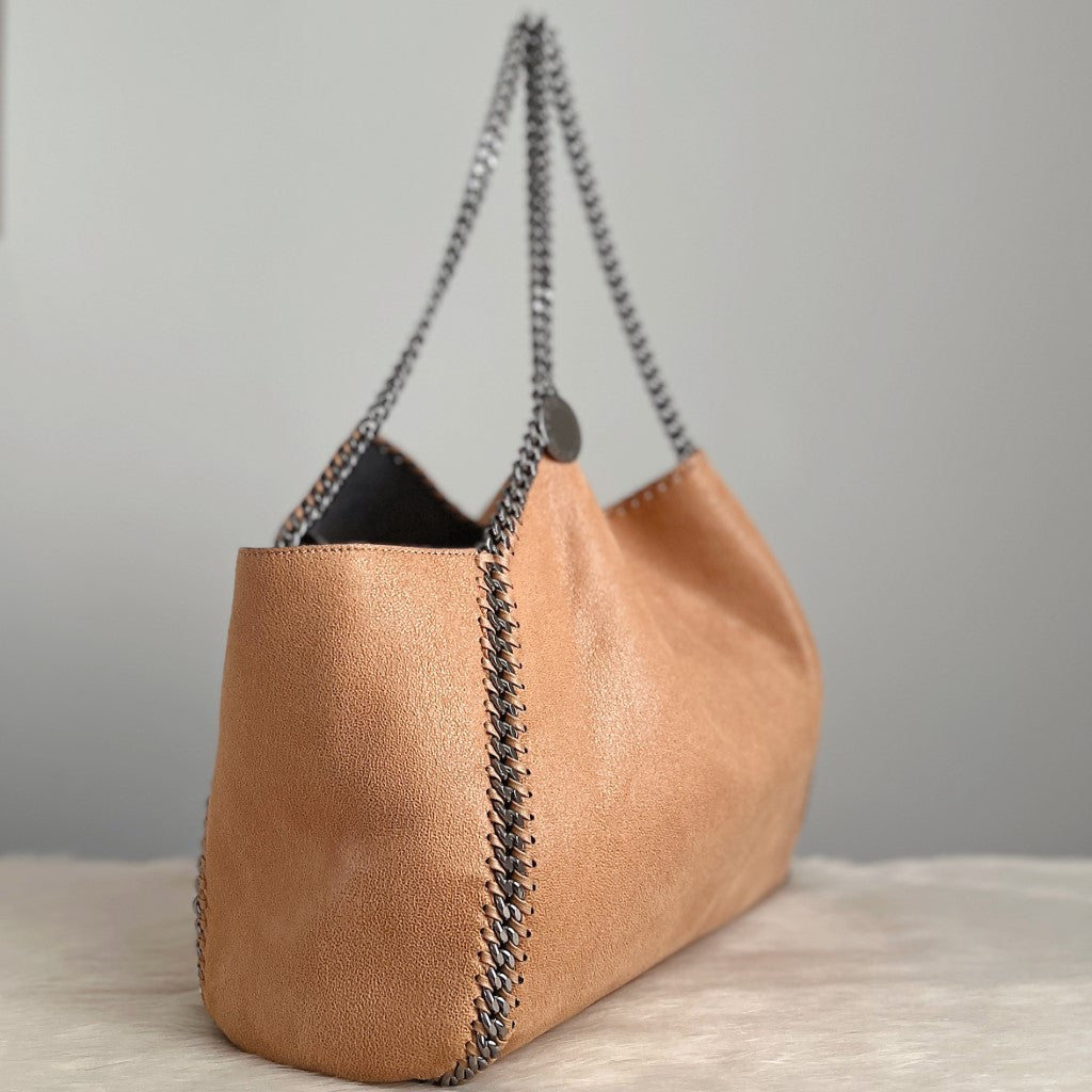 Stella Mccartney Tan Signature Falabella Large Shoulder Bag + Pouch