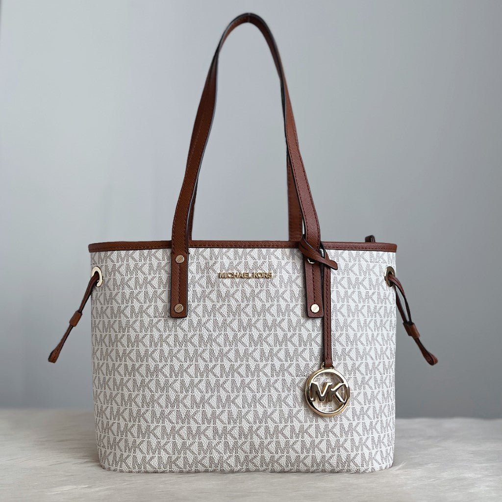 Michael Kors MK Monogram Drawstring Shoulder Bag Like New