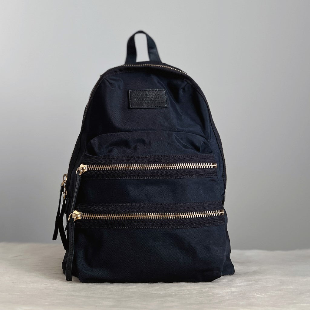 Marc Jacobs Black Layered Zip Detail Backpack