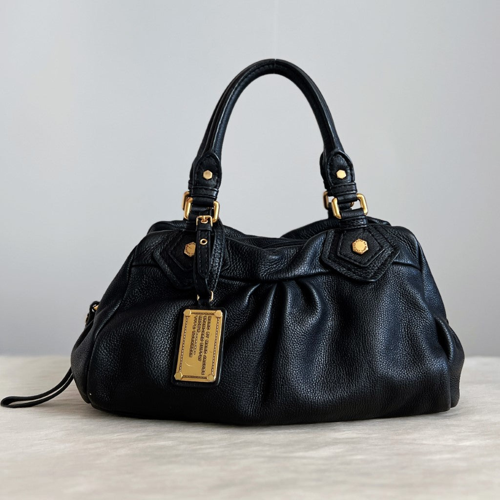 Marc Jacobs Black Leather Classic Q Tote Bag