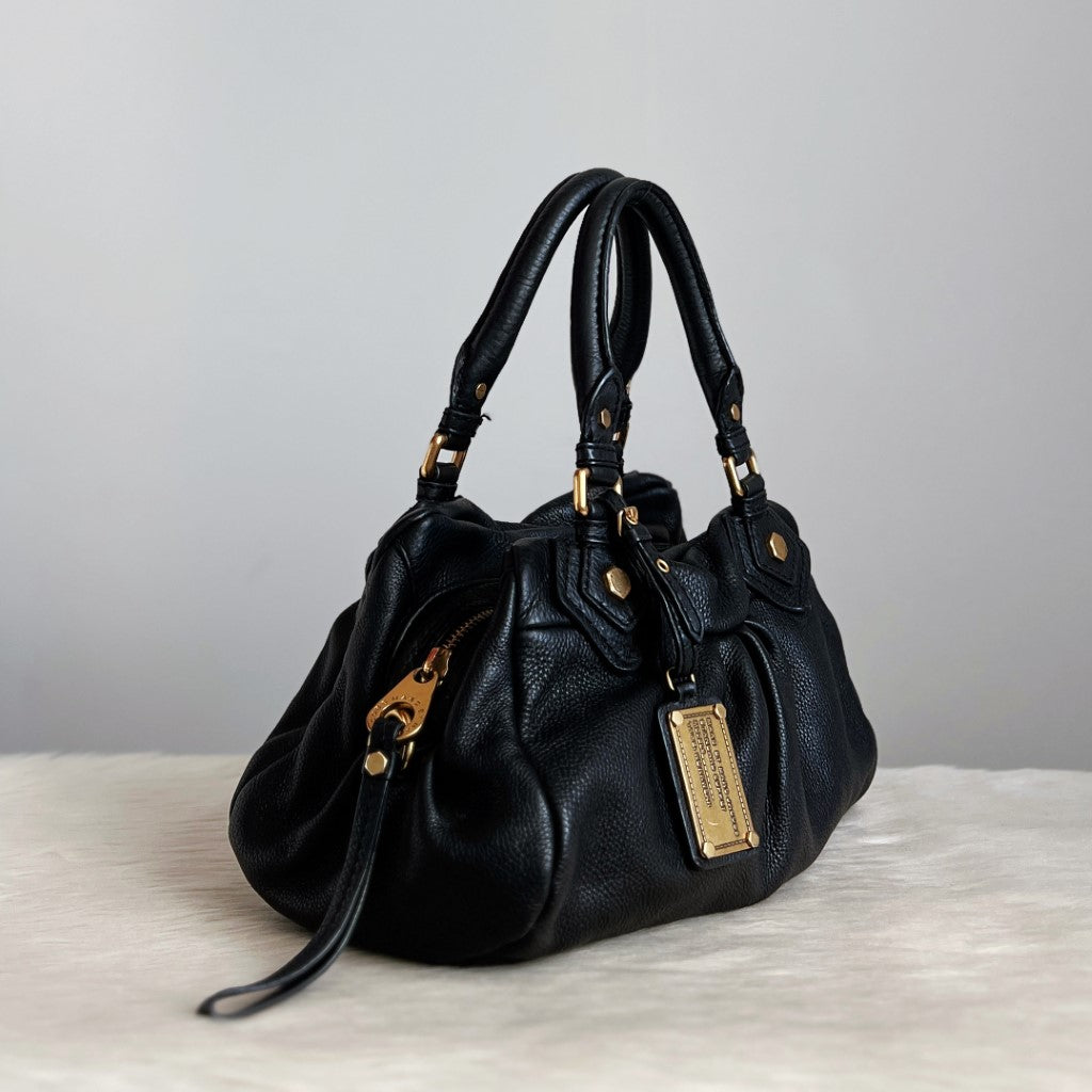 Marc Jacobs Black Leather Classic Q Tote Bag