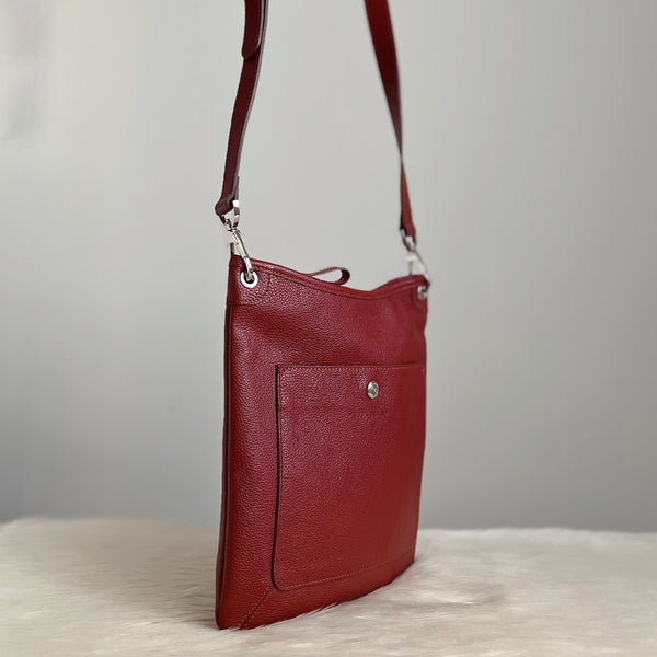 Longchamp Cinamon Leather Messenger Crossbody Shoulder Bag Excellent