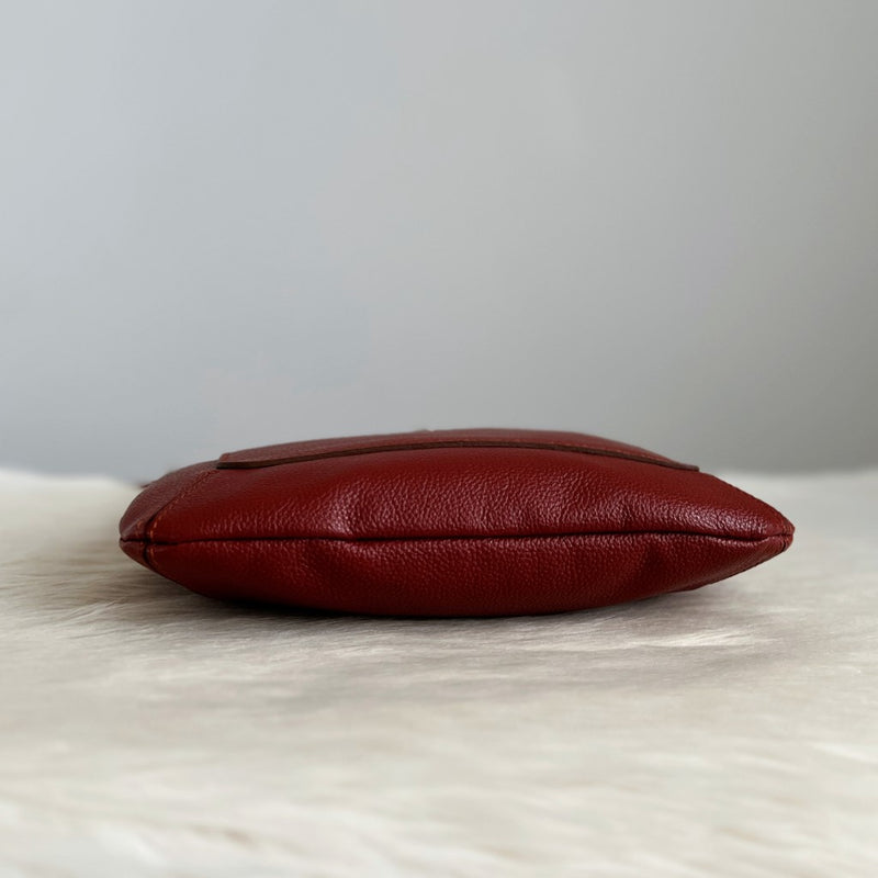 Longchamp Cinamon Leather Messenger Crossbody Shoulder Bag Excellent