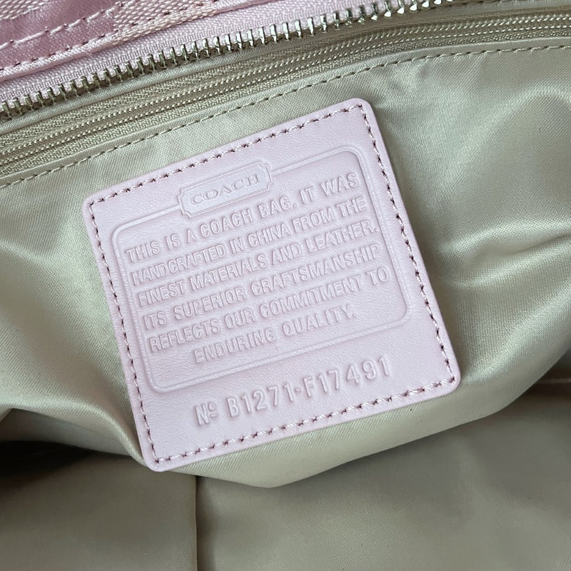 Coach Pink Leather Monogram Front Logo Crossbody Shoulder Bag