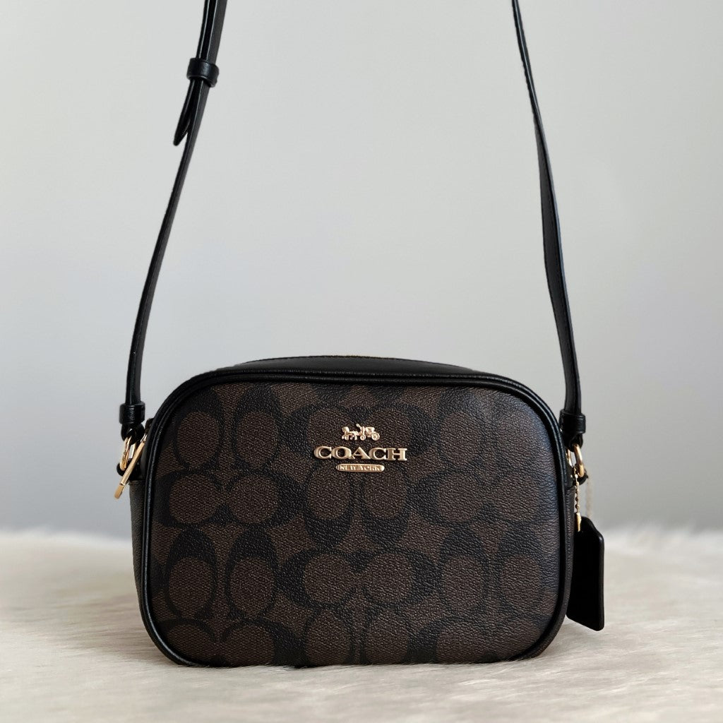 Coach Black Leather Monogram Patchwork Crossbody Shoulder Bag Like New