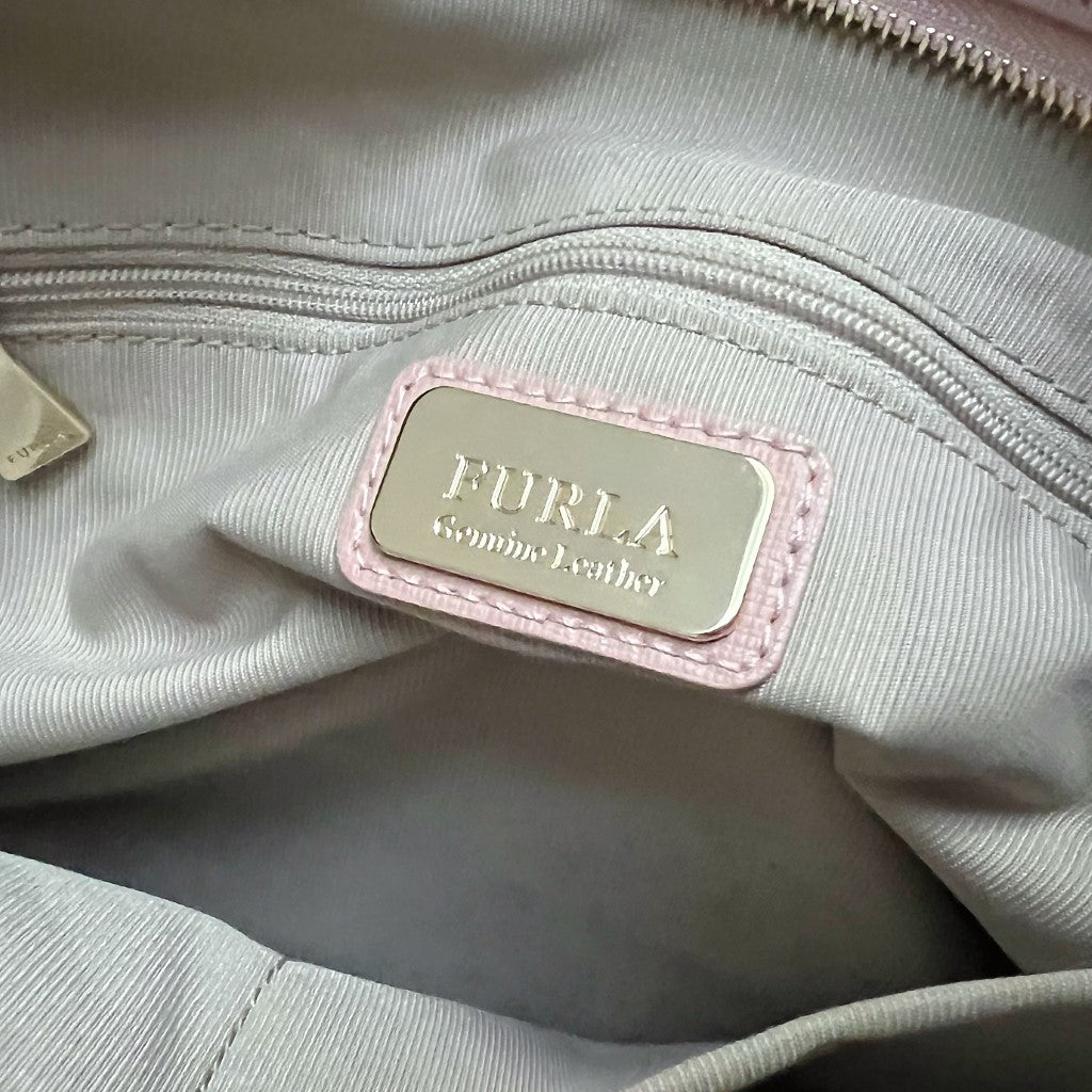 Furla Blush Pink Leather Career 2 Way Shoulder Bag Like New