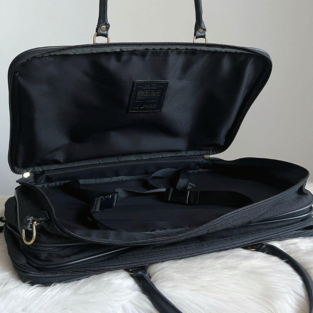 Coach Black Triple Level Carryall Suitcase