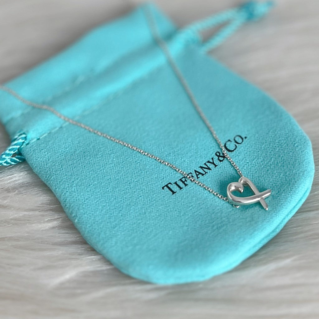 Tiffany & Co Paloma Picasso Silver Loving Heart Necklace Excellent