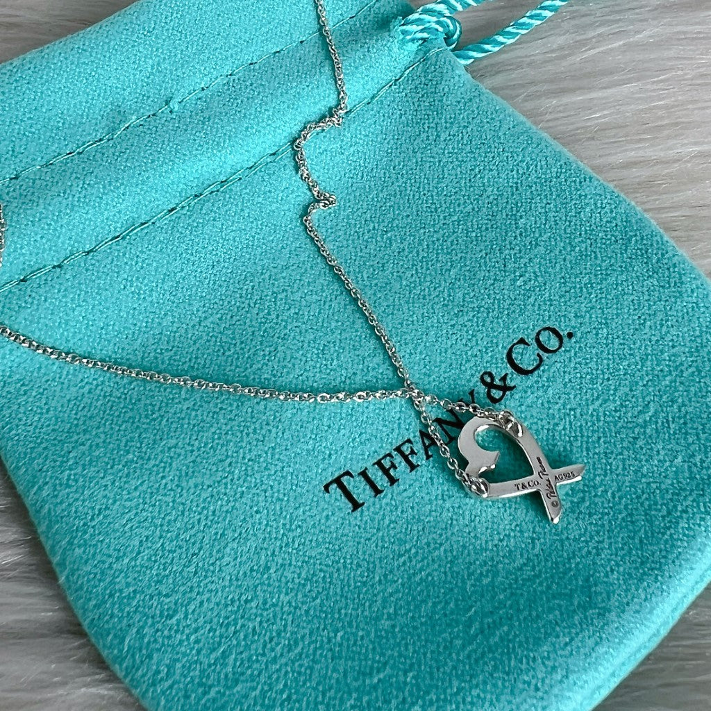 Tiffany & Co Paloma Picasso Silver Loving Heart Necklace Excellent