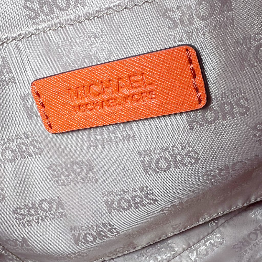 Michael Kors Orange Leather Front Logo 2 Way Shoulder Bag Like New