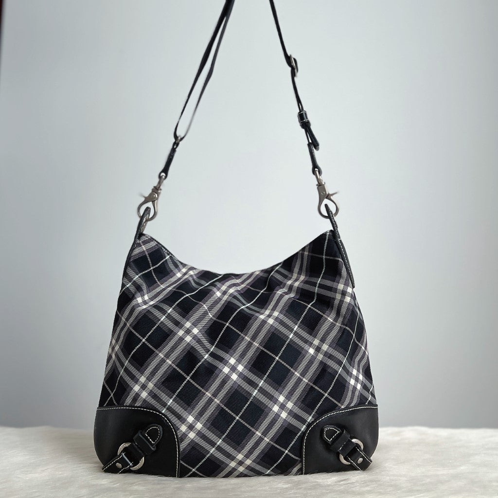 Burberry Signature Check Print Corner Detail Shoulder Bag