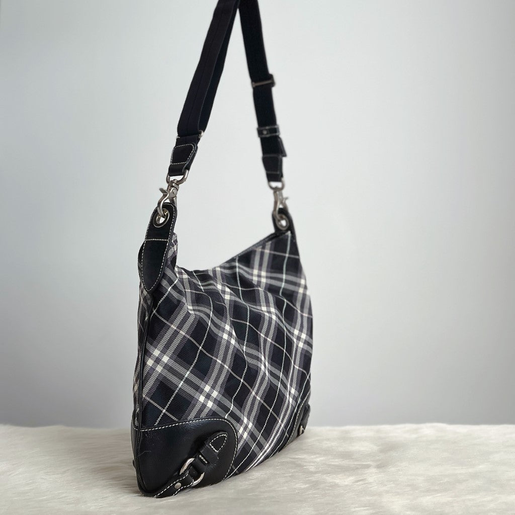 Burberry Signature Check Print Corner Detail Shoulder Bag