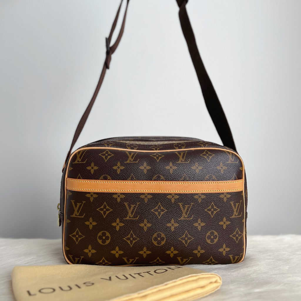 Louis Vuitton Signature Monogram Reporter PM Shoulder Bag Excellent