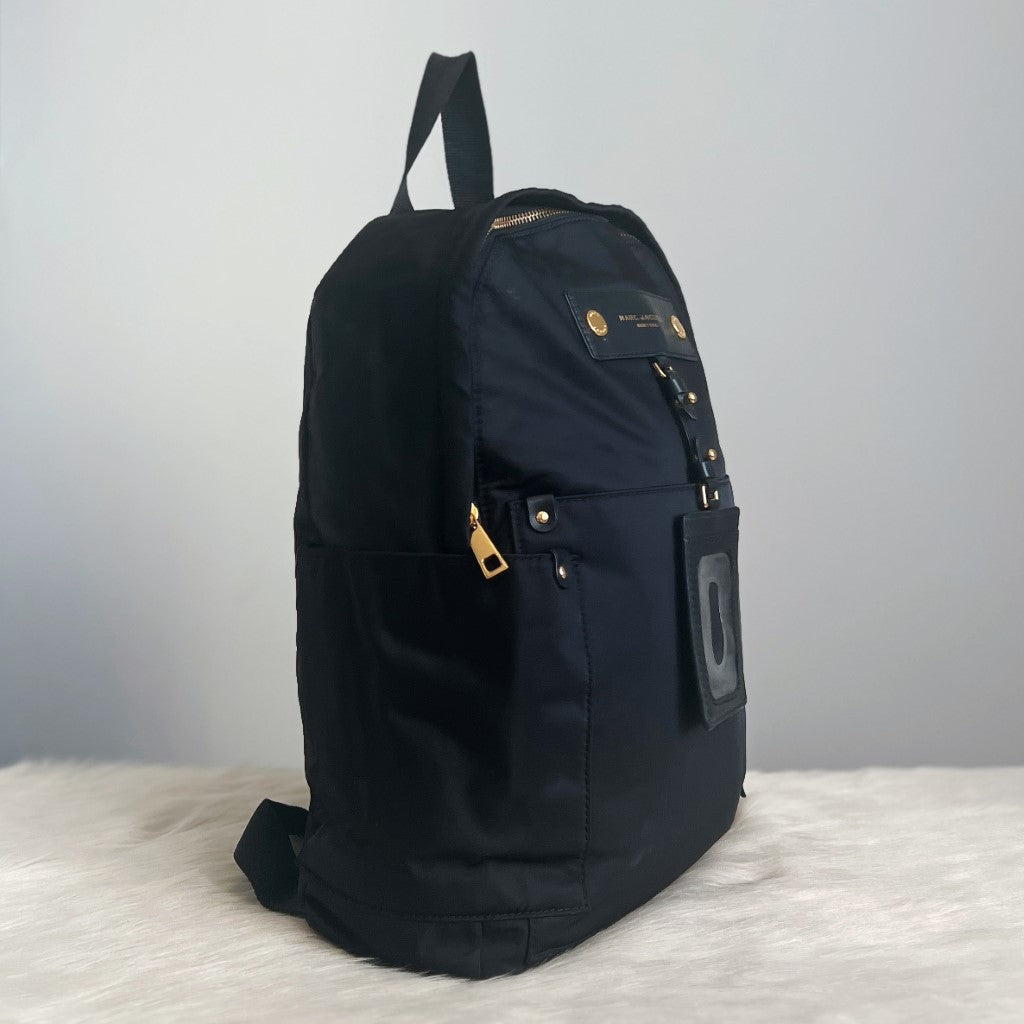 Marc Jacobs Black Nylon Front Detail Backpack Excellent