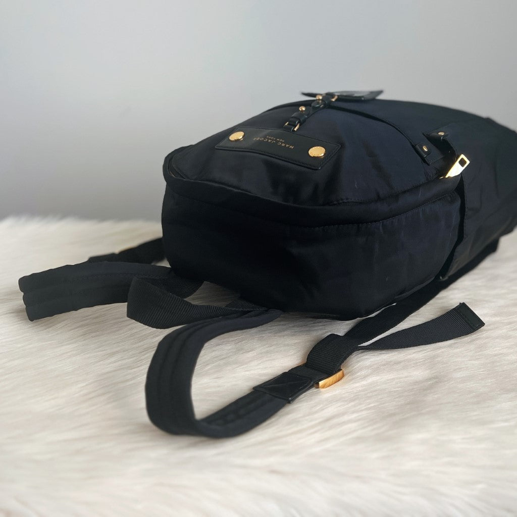 Marc Jacobs Black Nylon Front Detail Backpack Excellent