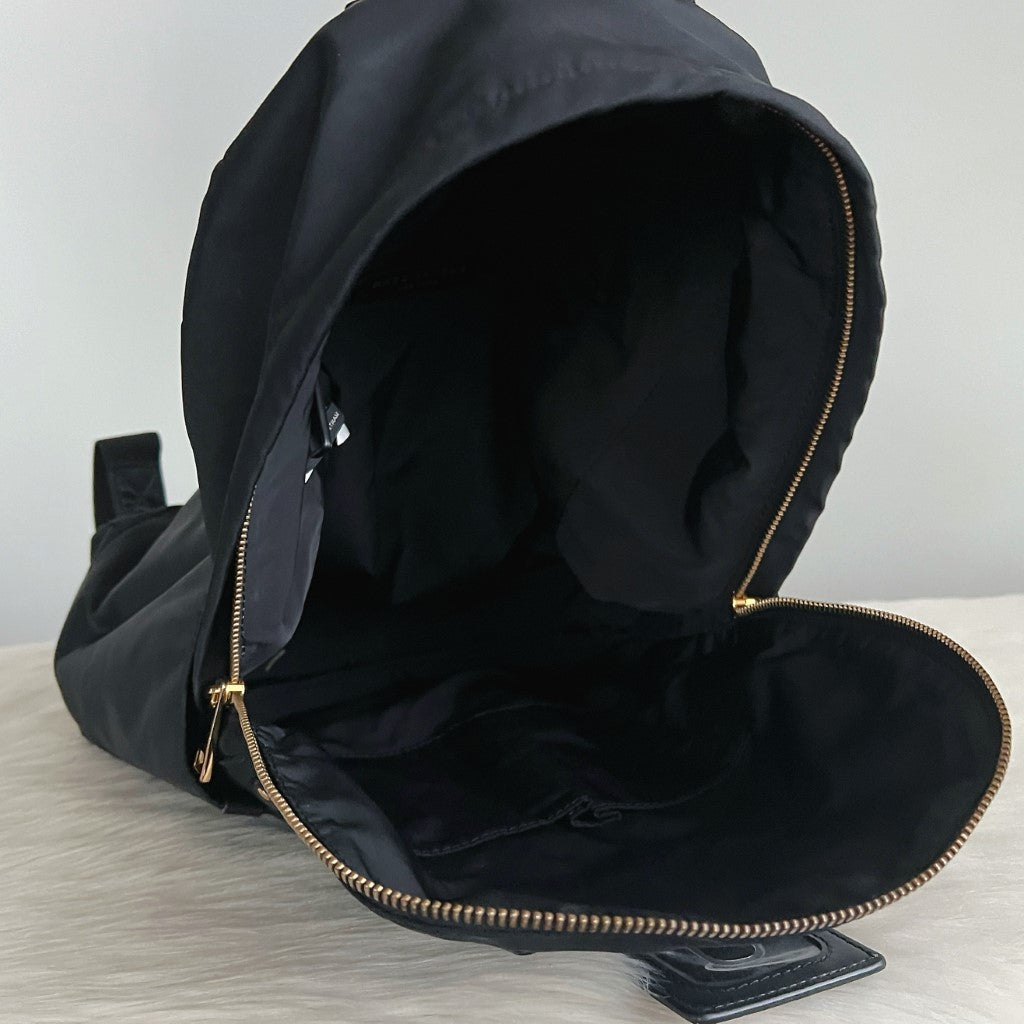 Marc Jacobs Black Nylon Front Detail Backpack Excellent