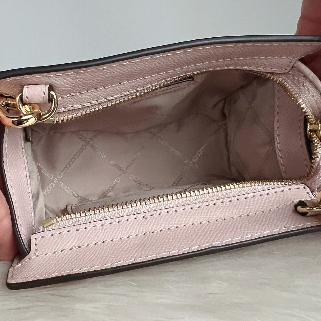 Michael Kors Pink Leather Front Logo 2 Way Shoulder Bag Excellent