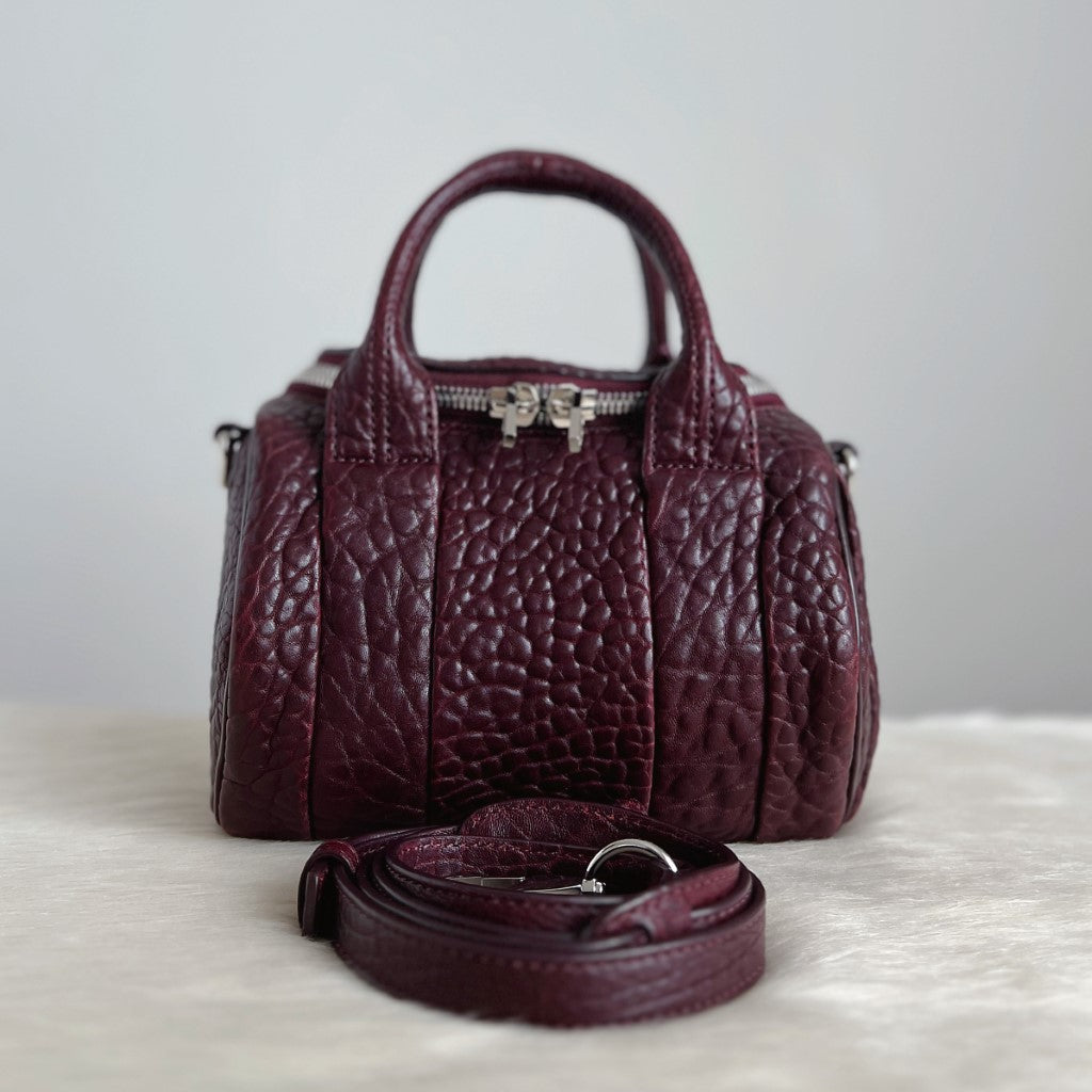 Alexander Wang Maroon Leather Rocco Small 2 Way Shoulder Bag Excellent