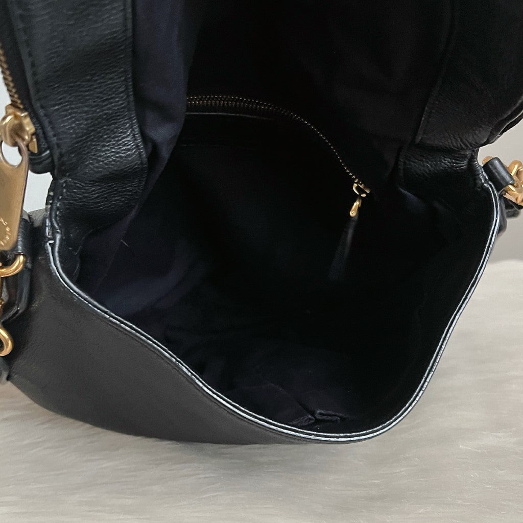 Marc Jacobs Black Leather Pebbled Crossbody Shoulder Bag