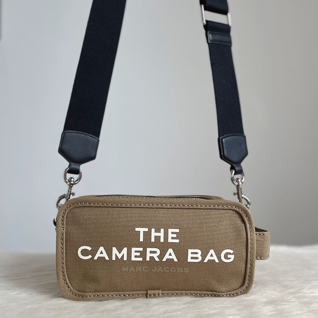 Marc Jacobs Olive Canvas Camera Crossbody Shoulder Bag Excellent