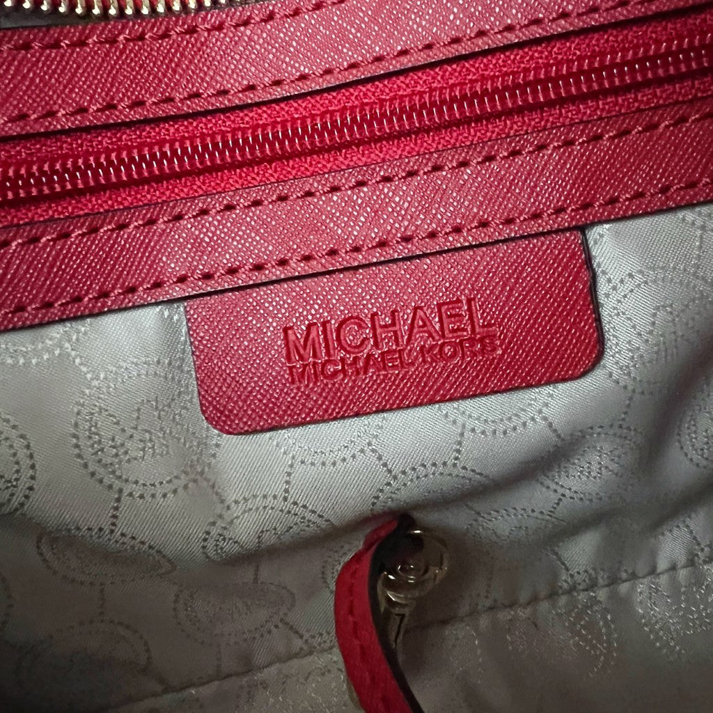 Michael Kors Red Leather Selma Crossbody Shoulder Bag