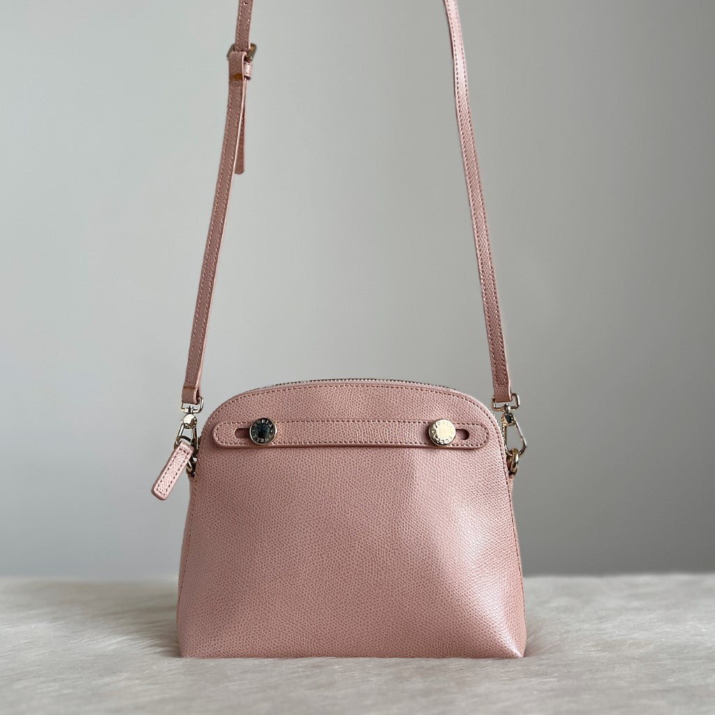 Furla Blush Pink Leather Mini Crossbody Shoulder Bag