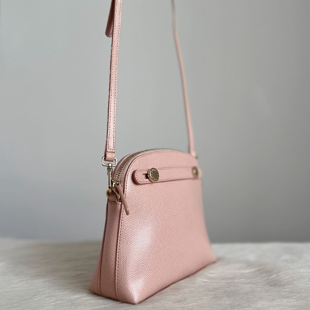 Furla Blush Pink Leather Mini Crossbody Shoulder Bag