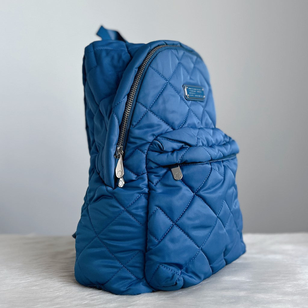 Marc Jacobs Blue Front Compartment Quilted Backpack