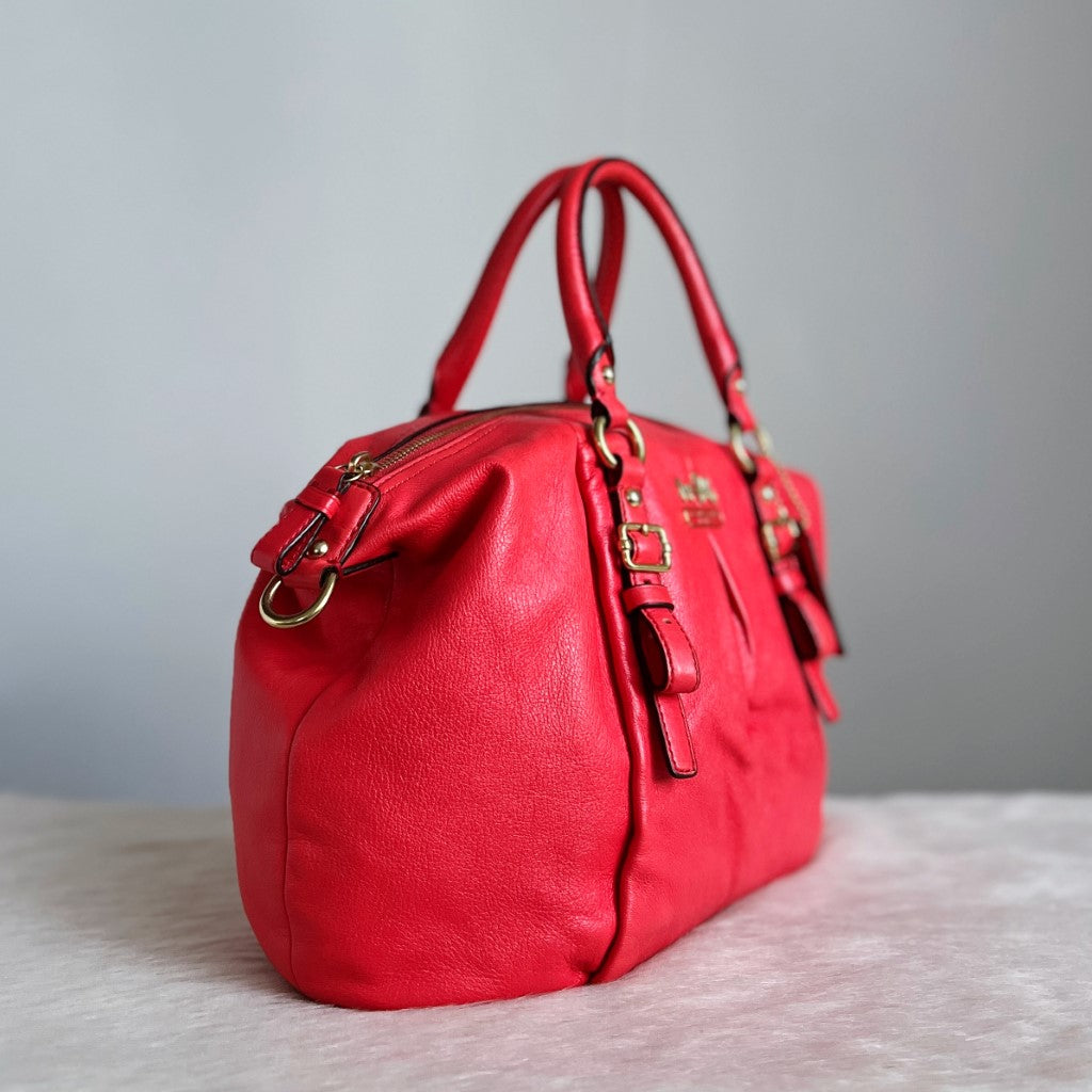 Coach Strawberry Leather Ring Detail 2 Way Shoulder Bag