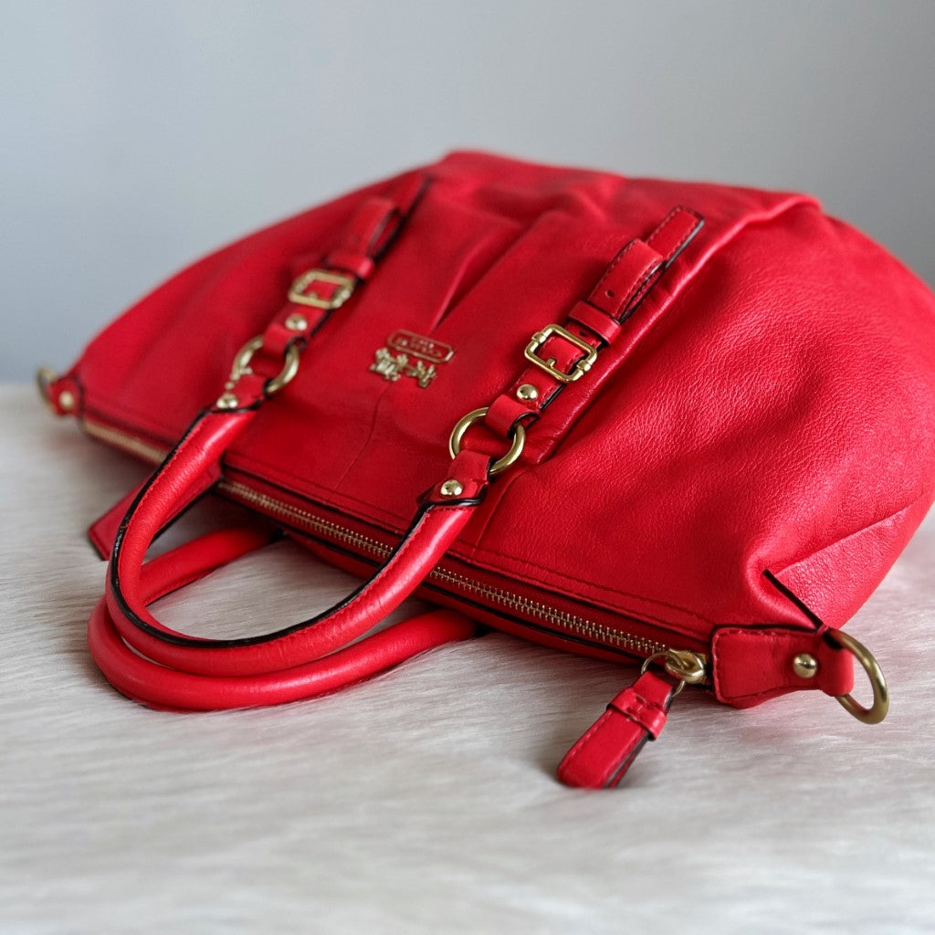 Coach Strawberry Leather Ring Detail 2 Way Shoulder Bag