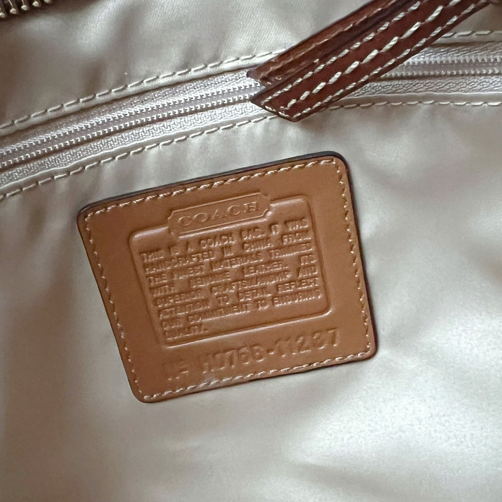 Coach Caramel Leather Monogram Ring Detail Shoulder Bag