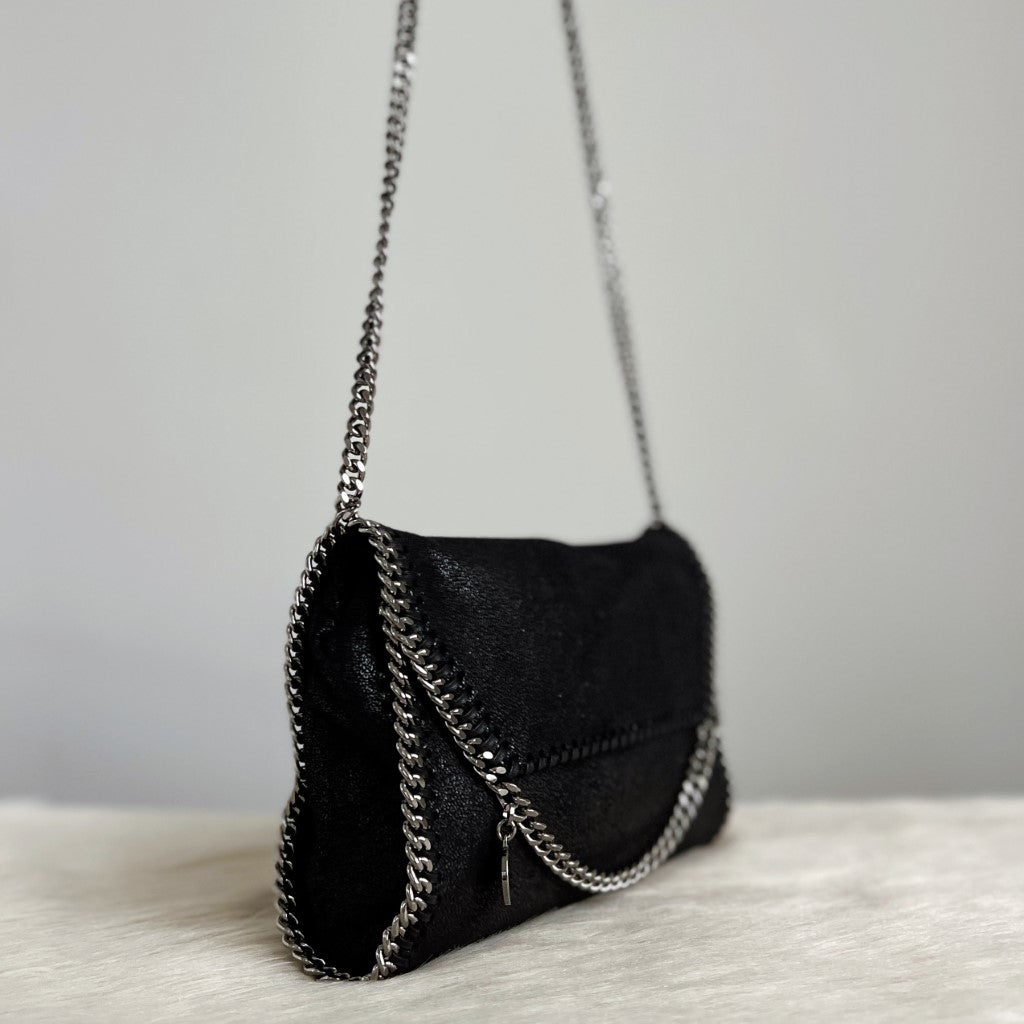 Stella McCartney Black Signature Falabella Shoulder Bag Excellent