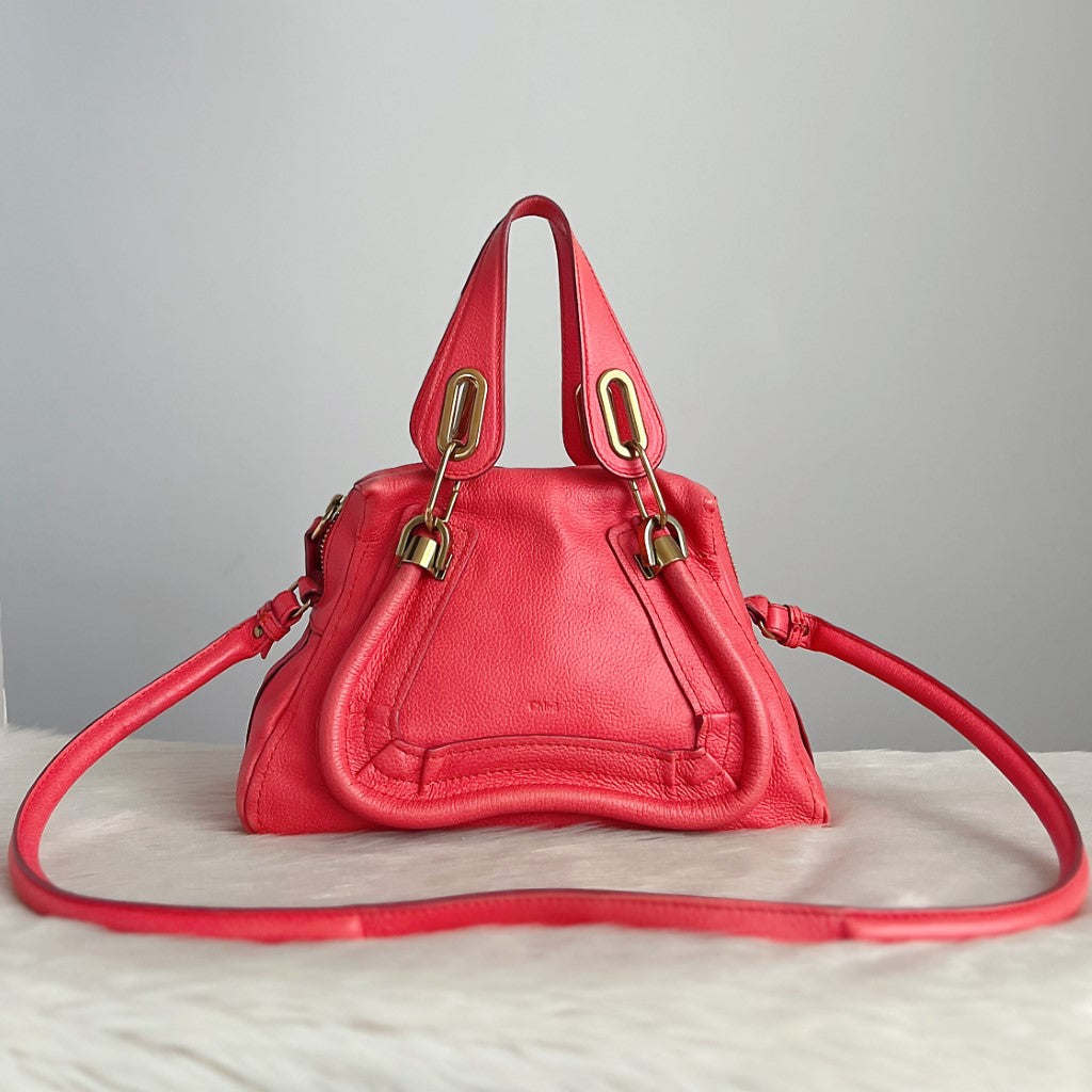 Chloe Iconic Rose Leather Paraty 2 Way Shoulder Bag