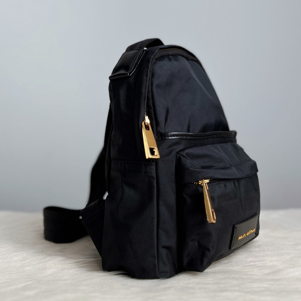 Marc Jacobs Black Nylon Front Logo Backpack