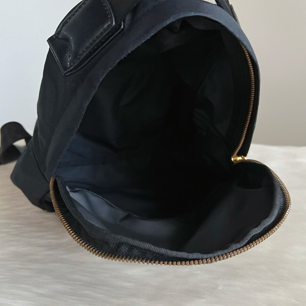 Marc Jacobs Black Nylon Front Logo Backpack