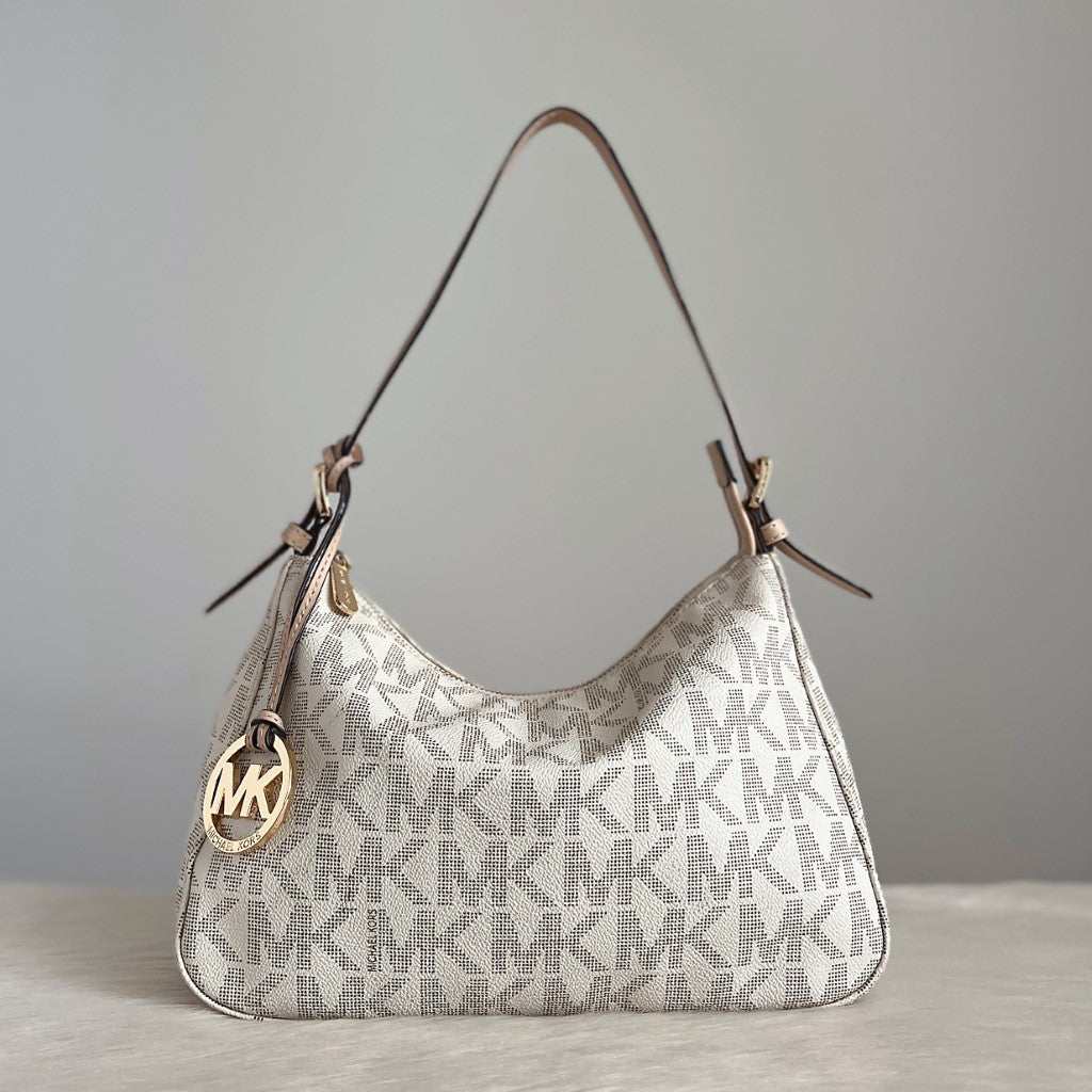 Michael Kors MK Monogram MK Charm Shoulder Bag