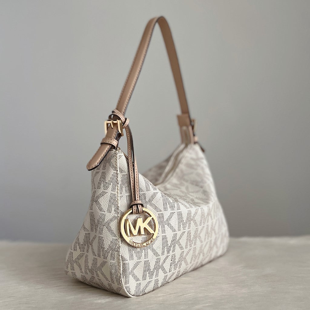 Michael Kors MK Monogram MK Charm Shoulder Bag