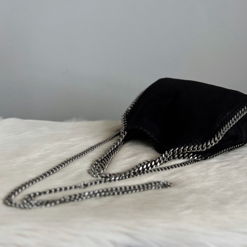 Stella McCartney Black Signature Falabella Shoulder Bag