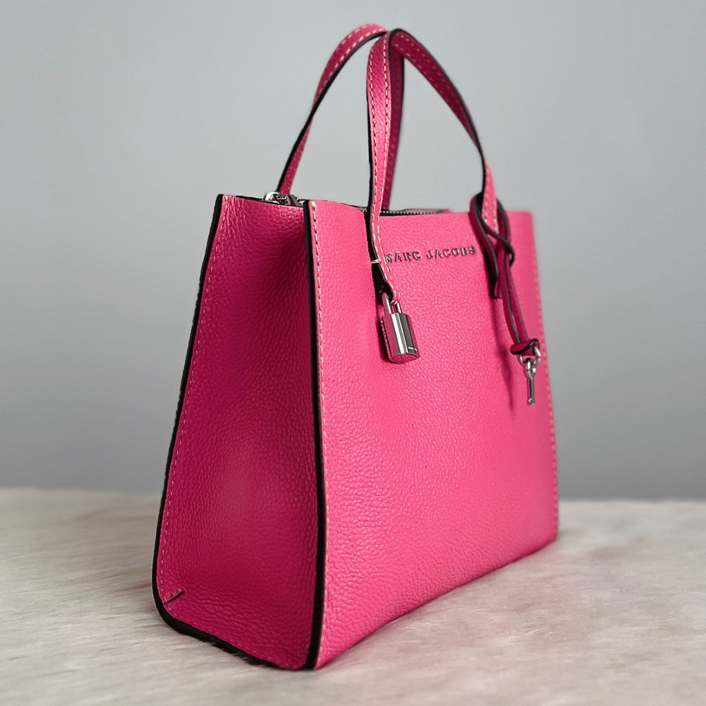 Marc Jacobs Fuchsia Leather Triple Compartment 2 Way Shoulder Bag