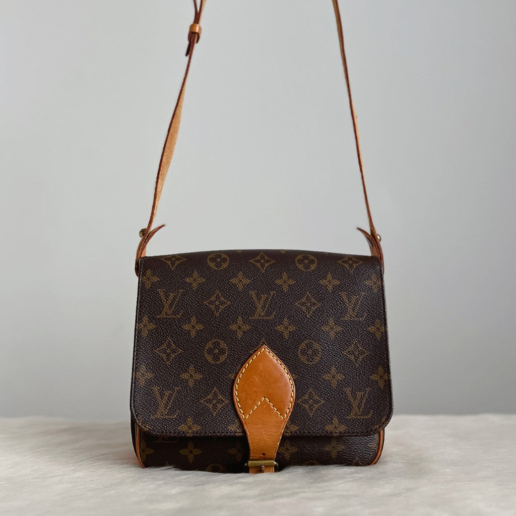 Louis Vuitton Signature Monogram Cartouchiere MM Crossbody Shoulder Bag