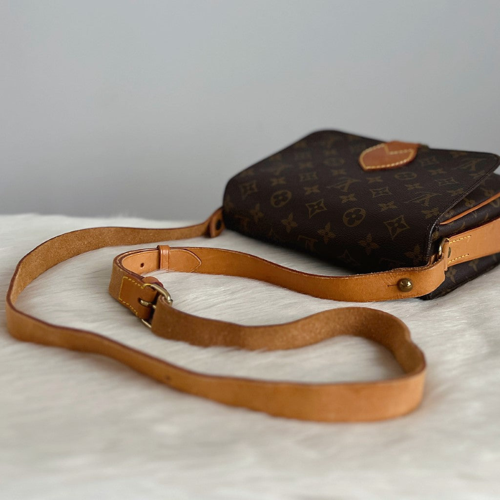 Louis Vuitton Signature Monogram Cartouchiere MM Crossbody Shoulder Bag