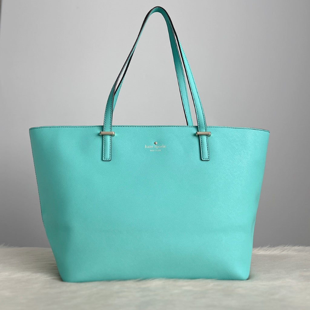 Kate Spade Mint Leather Front Logo Shopper Shoulder Bag