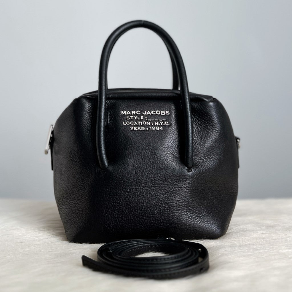 Marc Jacobs Black Leather Small Boston 2 Way Shoulder Bag