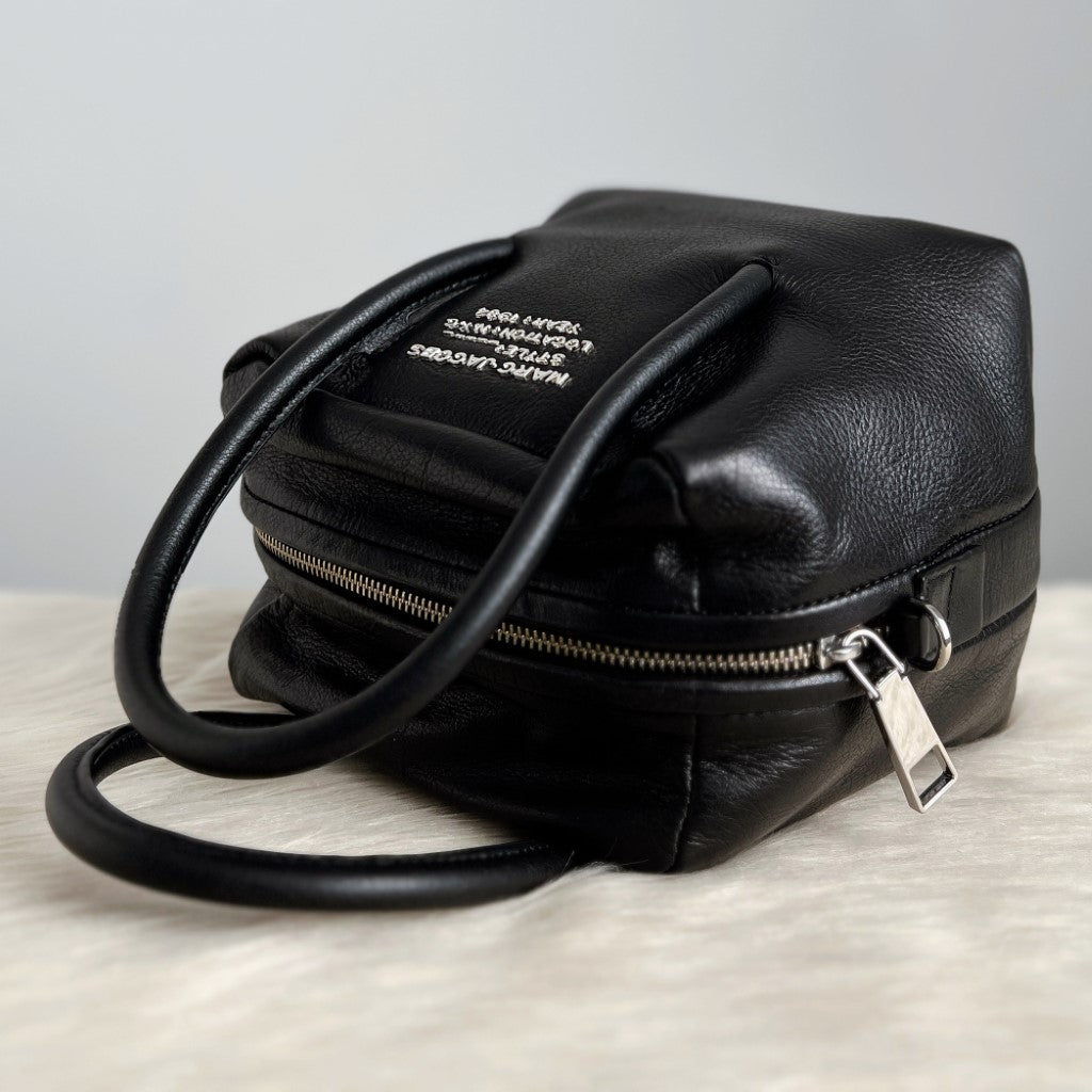 Marc Jacobs Black Leather Small Boston 2 Way Shoulder Bag